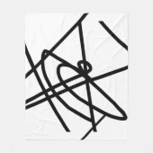 Abstrakter Minimalismus Lines Schwarz-weiß Blanket Fleecedecke (Vorderseite)