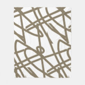 Abstrakter Minimalismus Schokoladenlinien Weißer D Fleecedecke (Vorderseite)