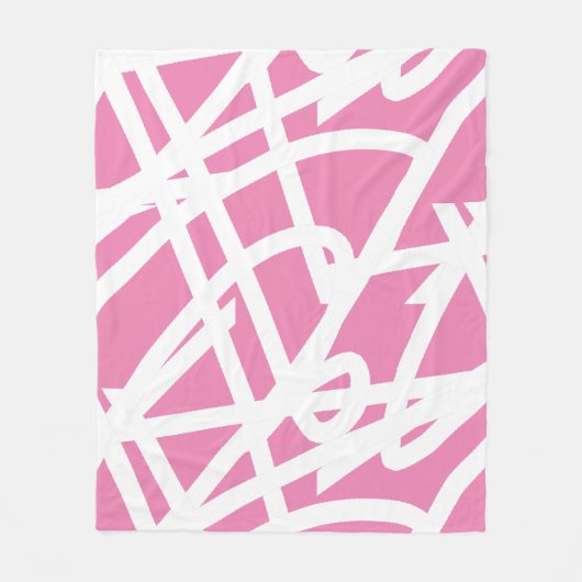 Abstrakter Minimalismus Weiße Linien Rosa Decken (Vorderseite)