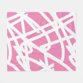 Abstrakter Minimalismus Weiße Linien Rosa Decken (Vorderseite (Horizontal))