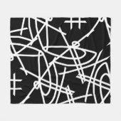 Abstrakter Minimalismus White Lines Black Blanket Fleecedecke (Vorderseite (Horizontal))