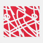 Abstrakter Minimalismus White Lines Red Blanket Fleecedecke (Vorderseite (Horizontal))
