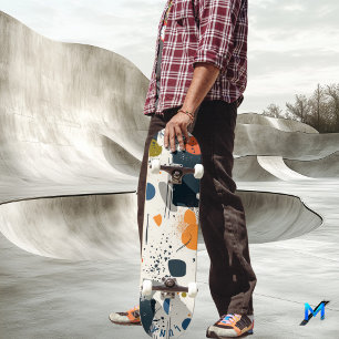 Abstrakter Minimalist - Erdige geometrische Töne Skateboard