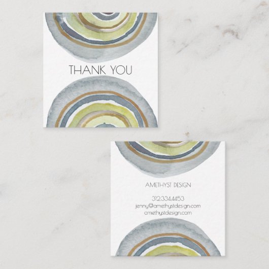 Abstrakter Minimalistischer Auftrag dank Wasserfar Quadratische Visitenkarte (Vorne/Hinten)