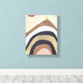 Abstrakter Minimalistischer Berg mit Hirschsonnenv Leinwanddruck (Insitu (Holzboden))