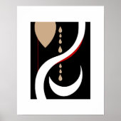 Abstrakter Minimalistischer Teardrop und Crescent Poster (Vorne)