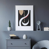 Abstrakter Minimalistischer Teardrop und Crescent Poster
