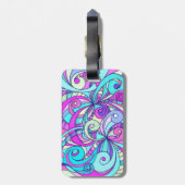 Abstrakter mit Blumenhintergrund des Gepäck-Umbaus Gepäckanhänger (Rückseite vertikal)