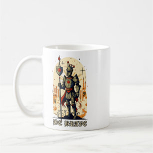 Abstrakter mittelalterlicher Ritter verkörpert Tap Kaffeetasse