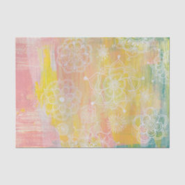 Abstrakter Mixed Media Artist Art Paint Tissue Pap Seidenpapier