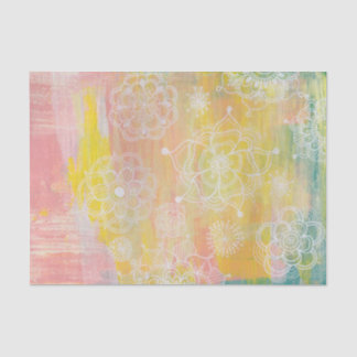 Abstrakter Mixed Media Artist Art Paint Tissue Pap Seidenpapier