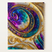 Abstrakter, moderner Alkohol Tinte Lila & Gold Planer (Rückseite)