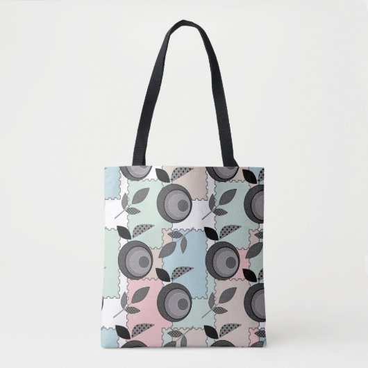 Abstrakter moderner Apfel Frucht-Patchwork geometr Tasche (Vorderseite)
