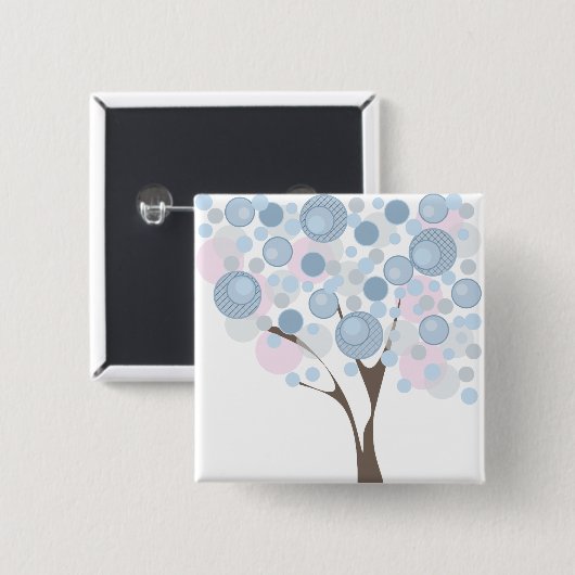 Abstrakter, moderner Baumring Button (Vorne & Hinten)