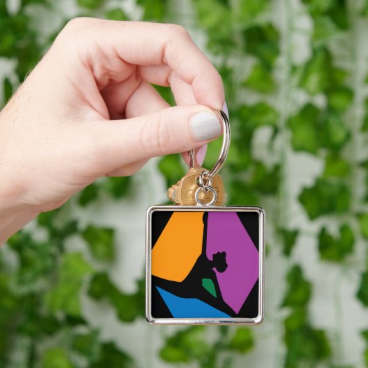 Abstrakter, moderner Black Dancer Schlüsselanhänger (Hand)