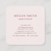 Abstrakter moderner Chic Alkoholtink Quadratische Visitenkarte (Rückseite)