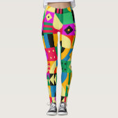 Abstrakter moderner Garten Leggings (Vorderseite)