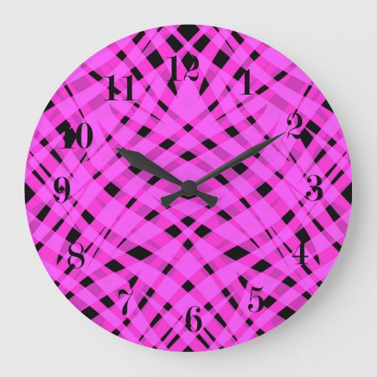 Abstrakter, moderner geometrisch hell gestreifter große wanduhr (Vorderseite)