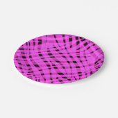 Abstrakter, moderner geometrisch hell gestreifter pappteller (Schrägansicht)