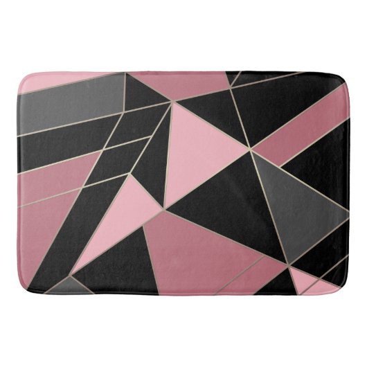 Abstrakter, moderner geometrischer Dreiecksdruck Badematte (Vorderseite)