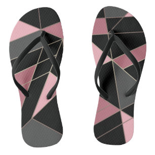 Abstrakter, moderner geometrischer Dreiecksdruck Badesandalen