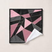 Abstrakter, moderner geometrischer Dreiecksdruck Badhandtuch Set (Waschlappen)