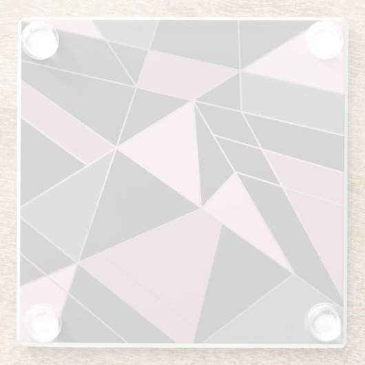 Abstrakter, moderner geometrischer Dreiecksdruck Glasuntersetzer (Rückseite)