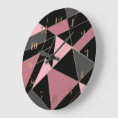 Abstrakter, moderner geometrischer Dreiecksdruck Große Wanduhr (Winkel)