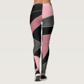 Abstrakter, moderner geometrischer Dreiecksdruck Leggings (Rückseite)