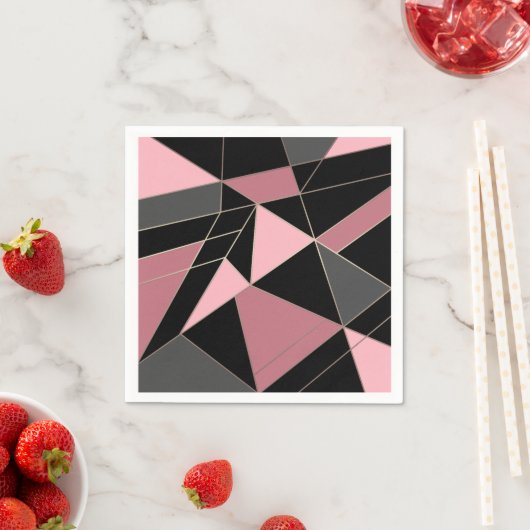 Abstrakter, moderner geometrischer Dreiecksdruck Serviette (Beispiel)