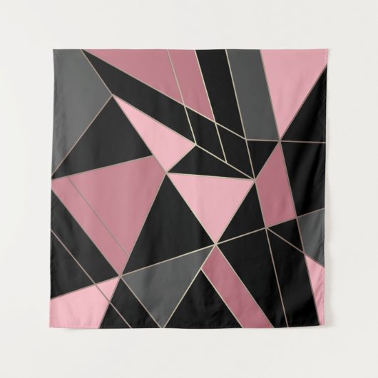 Abstrakter, moderner geometrischer Dreiecksdruck Wandteppich (Vorderseite (Horizontal))