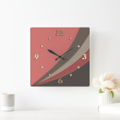 Abstrakter, moderner geometrischer, einfacher Druc Quadratische Wanduhr (Zuhause)