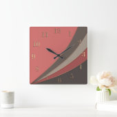 Abstrakter, moderner geometrischer, einfacher Druc Quadratische Wanduhr (Zuhause)
