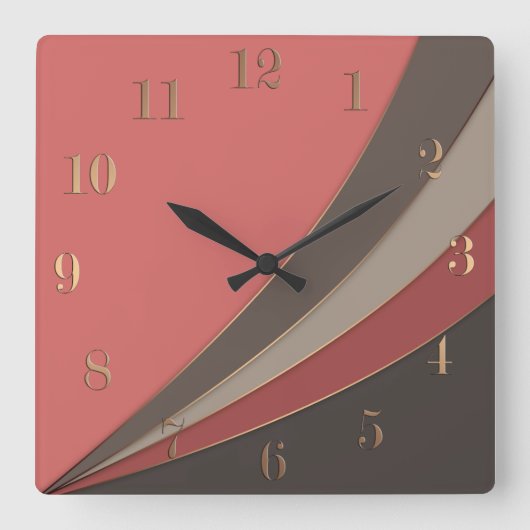 Abstrakter, moderner geometrischer, einfacher Druc Quadratische Wanduhr (Vorderseite)