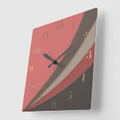 Abstrakter, moderner geometrischer, einfacher Druc Quadratische Wanduhr (Winkel)