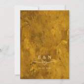 Abstrakter, moderner Glitzer Gold Hochzeitsempfang Einladung (Rückseite)