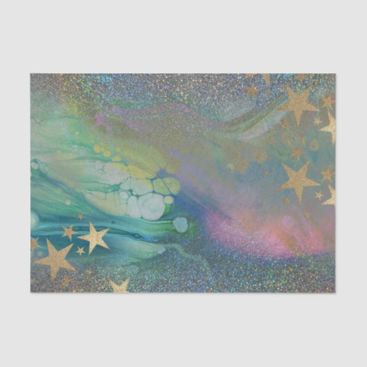 Abstrakter, moderner Glitzer Liquid Decoupage Seidenpapier (Vorderseite)