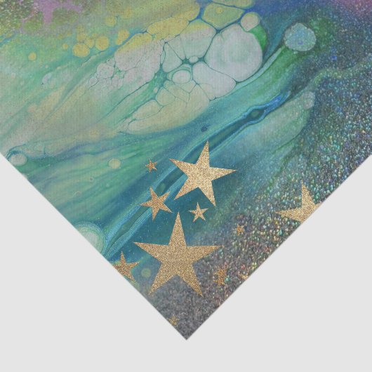 Abstrakter, moderner Glitzer Liquid Decoupage Seidenpapier (Ausschnitt)