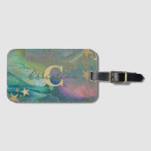 Abstrakter moderner Glitzer Liquid Name Gepäckanhänger (Vorderseite (Horizontal))