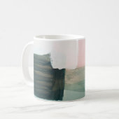 Abstrakter moderner Kunsthintergrund. Grau und Kaffeetasse (Vorderseite Links)
