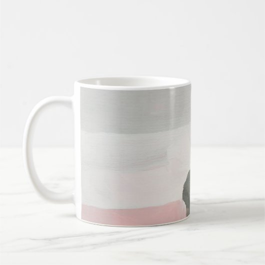 Abstrakter moderner Kunsthintergrund. Rosa, Gra Kaffeetasse (Links)