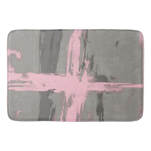 Abstrakter moderner Kunststil, grau pink Badematte (Vorderseite)