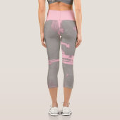 Abstrakter moderner Kunststil, grau pink Capri Leggings (Rückseite)