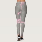 Abstrakter moderner Kunststil, grau pink Leggings (Rückseite)