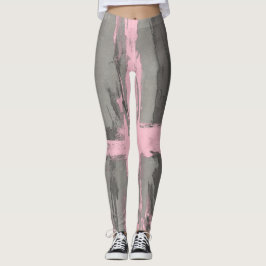 Abstrakter moderner Kunststil, grau pink Leggings