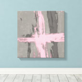 Abstrakter moderner Kunststil, grau pink Leinwanddruck (Insitu (Holzboden))