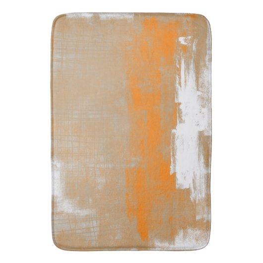 Abstrakter moderner Kunststil in orangefarbenem We Badematte (Vorderseite Vertikal)