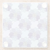 Abstrakter moderner lila moderner Blumenuntersetze Glasuntersetzer (Rückseite)