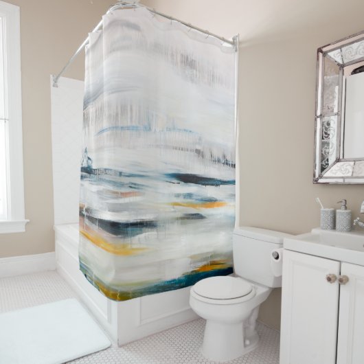 Abstrakter moderner Malhintergrund. zeitgemäß  Duschvorhang (Beispiel)