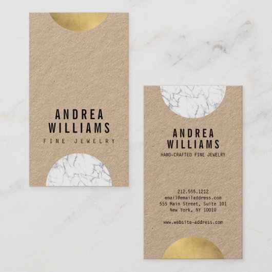 Abstrakter moderner Marmor, Gold Designer Visitenkarte (Vorne/Hinten)